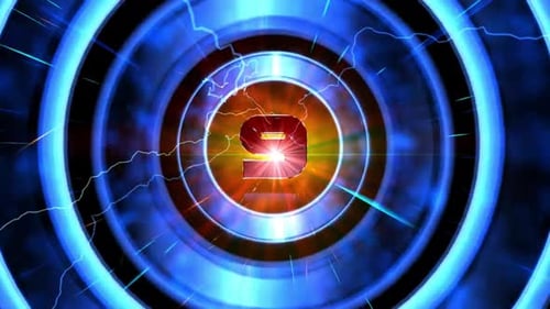 4k Hintergrund Elektronisch kreisförmige Countdown-Zahlen