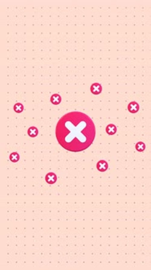 3D Wrong Icon Animation In Vertical Video Format for Tutorials, Warnings, Or Presentations.