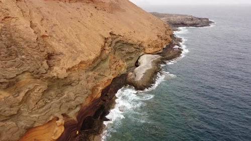 Aerial View of Rocky Bay and Coastal Cliffs in Tenerife, Canary Islands