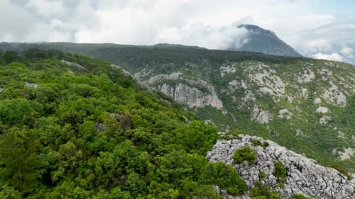 Aerial View of Green Mountain Landscape