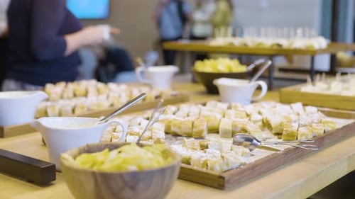 Desserts on a Table at Catering of at an Event Closeup