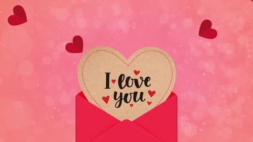 Animated Love Message Reveal from Envelope