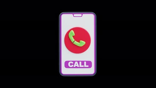 3D Smartphone Call Icon Animation for Communication Apps