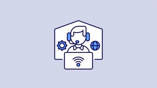 Icono animado de color de lugar de trabajo remoto