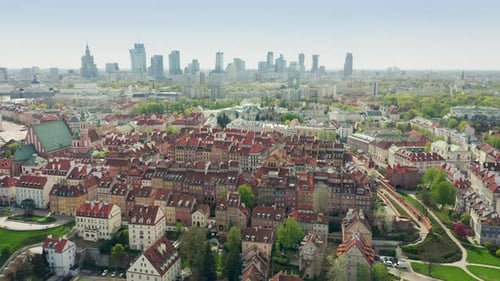 Cityscape Aerial View of Historic Urban Architecture