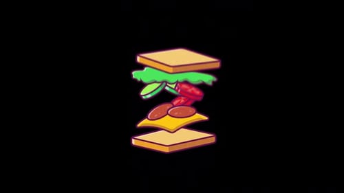 Toast Sandwich 4K Alpha Channel