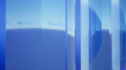 Blue Abstract Background Of Vast Digital Horizon With Glass Sheets