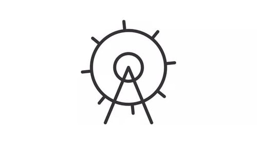 Minimalist Animated Ferris Wheel Icon Loop
