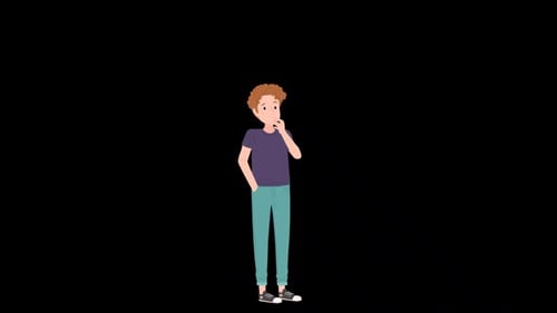 A Boy With a Question in His Head Alpha Channel