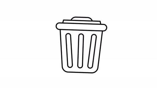 animation de la poubelle entourée d'un cercle.