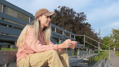 Teen Enjoy Sport Game on Stadium