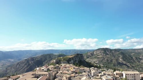 Aerial video of Italian Medieval village of Gerace, Calabria