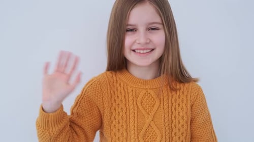 Cute Little Girl Shaking Hand