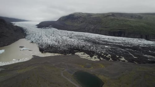 Aerial view of Hoffellsfjoll glacier in Iceland.