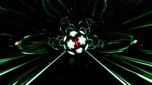 Abstract Rotating Sphere in Futuristic Seamless Loop