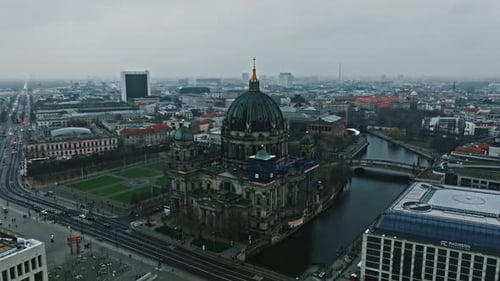 Aerial view revealing Berlin Cathedral