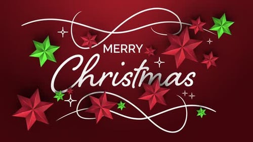 Elegant Animated Merry Christmas Greeting with Festive Stars
