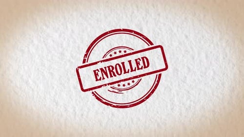 Animated Enrolled Rubber Stamp Reveal on Paper