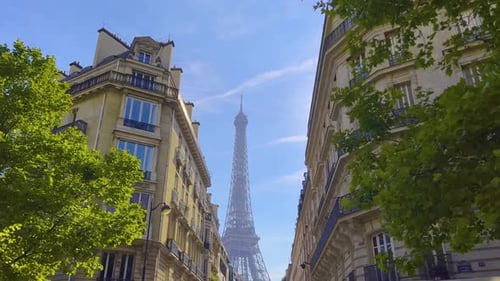 Eiffel Tower on Champs De Mars in Paris France