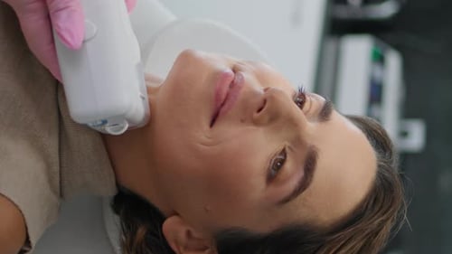 Hardware Correcting Wrinkle Cosmetology Clinic Vertically Close Up Lifting