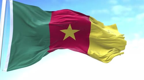 Realistic Waving Flag of Cameroon Motion Graphic