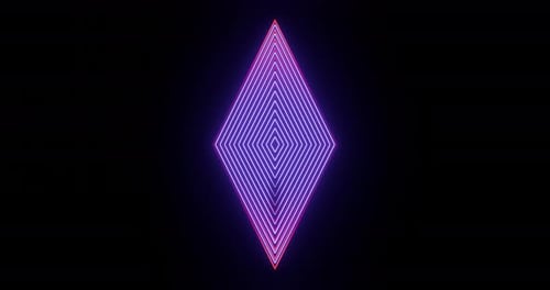 Neon Rhombus Shape Moving Updown Seamless Animation