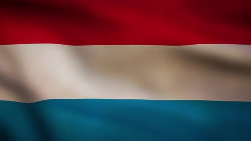 Luxemburgische Flagge schwenkt