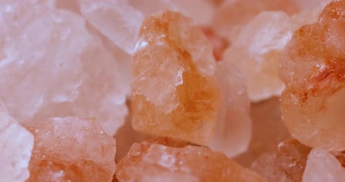 Himalayan pink salt Super Macro Close Up. Due mainly to marketing costs, pink Himalayan salt is up