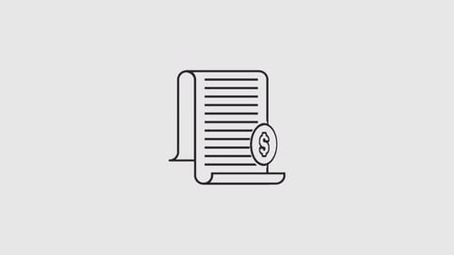 Animated Financial Document Icon with Dollar Sign