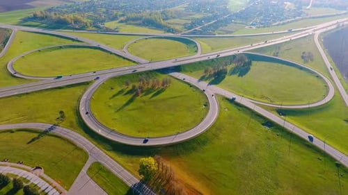 Highway Interchange Aerial View
