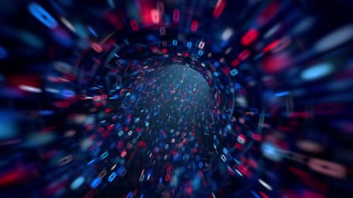 Futuristische binäre Tunnelanimation | Sci-Fi & Quantum Computing