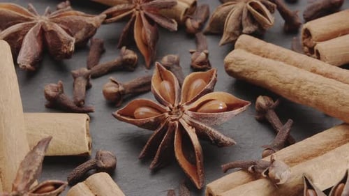 Aromatic Cinnamon, Cloves, and Star Anise Still Life