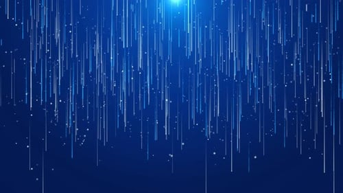 Futuristic Blue Digital Rain Falling Lines Background Loop