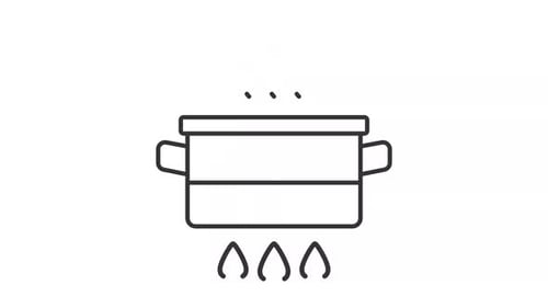 Animated Cooking Pot Boiling Outline Icon