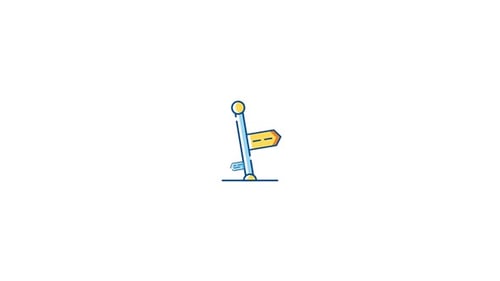 Animated Signpost Icon Pointing Directions