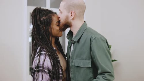 Romantic Couple Dancing Together in Their Home