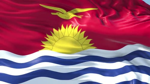 Kiribati National Flag Realistic Waving Loop Animation