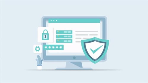 Animated Data Protection and Cyber Security Concept