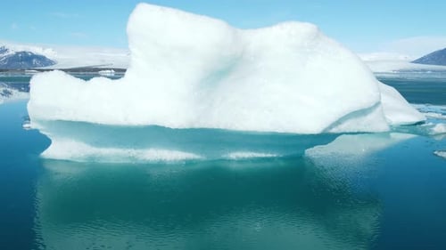 Iceberg From Melting Glacier in Iceland Arctic Nature Cold Landscape Extreme Close Up Aerial View