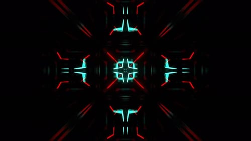 Red And Turquoise Impressive Neon Abstract Tunnel Background Vj Loop In 4K