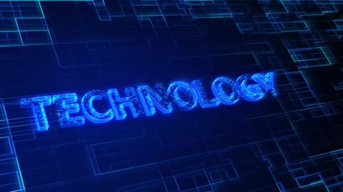 Technology text animation 4k. Vd 714