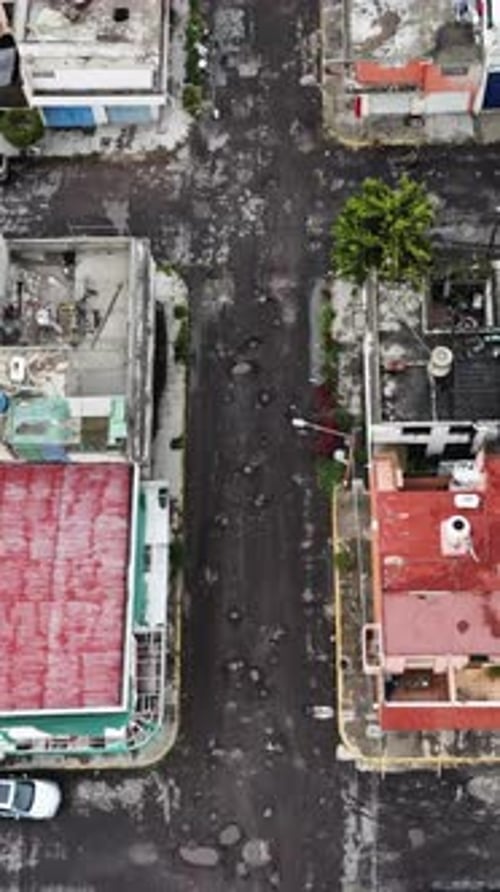 Road infrastructure challenges, a vertical drone view of Ecatepec, Mexico
