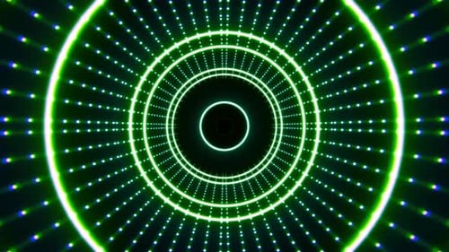 Neon Geometric Light Tunnel Animation Loop