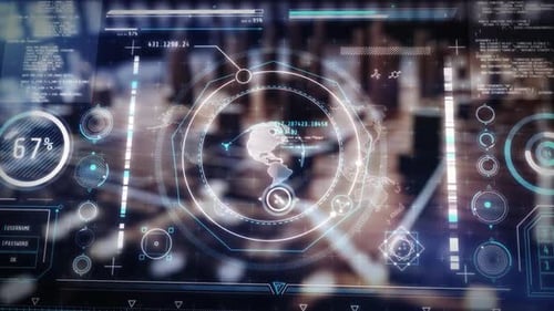 Künstliche Intelligenz verarbeitet globalen Datenfluss im futuristischen digitalen Raum