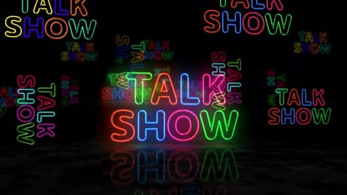 Talkshow-Symbol glühende Neon-3D-Lichter