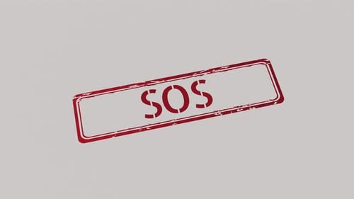 Distressed SOS Stamp Text Reveal