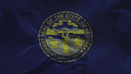 Great Seal of Nebraska Waving Flag Loop