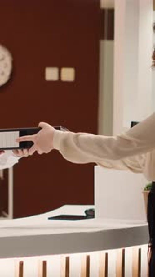 Vertical Video Tourist Accommodation Booking Paperwork
