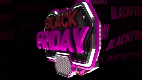 3D Black Friday Text Reveal with Glowing Neon Design
