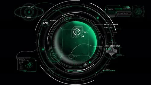 Infographic Interface of Aliens Exploring the Planet